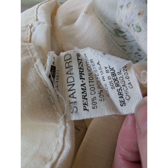 Vintage Sears Roebuck Floral Cotton-Polyester Blend Standard Pillowcases & Flat - Picture 5 of 5